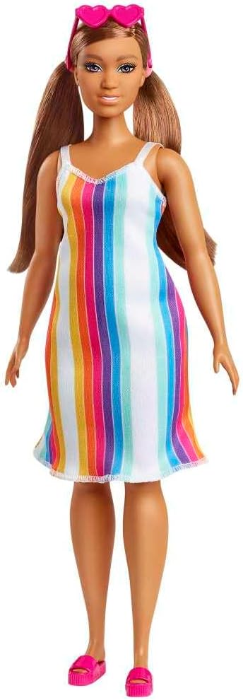 Mattel Barbie - Lutka v obleke z mavričnimi črtami (GRB38)
