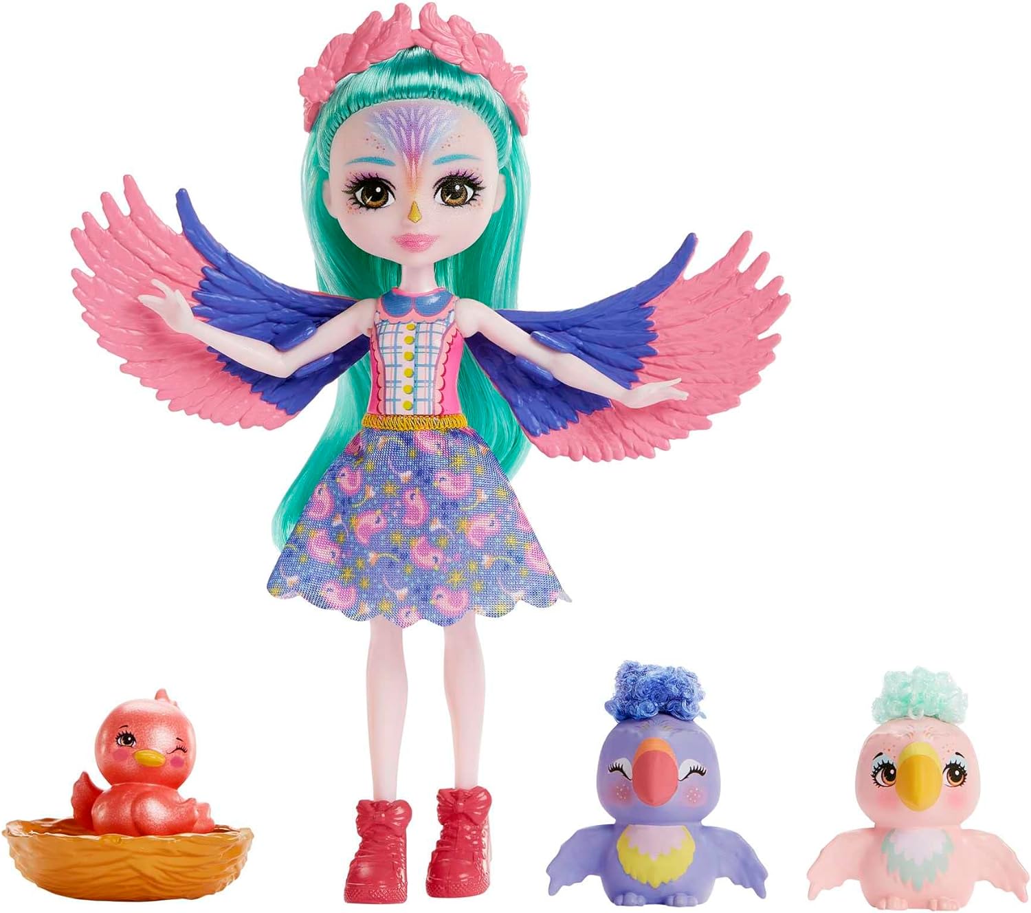 Mattel Enchantimals: Главна улица City Tails - Семейство врабчета Filia (HKN15)