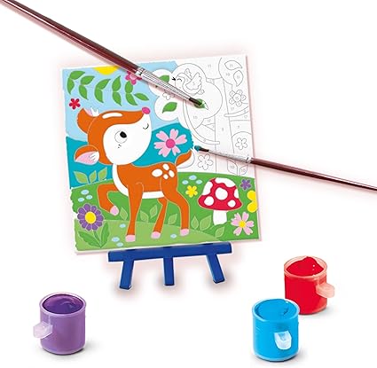 Slikanje po številkah na platnu - Gozdne živali 3x