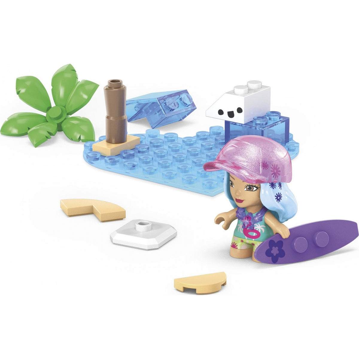 Mattel Mega Bloks Barbie - Mikro-lutka za surfanje in plavanje (HHP86)