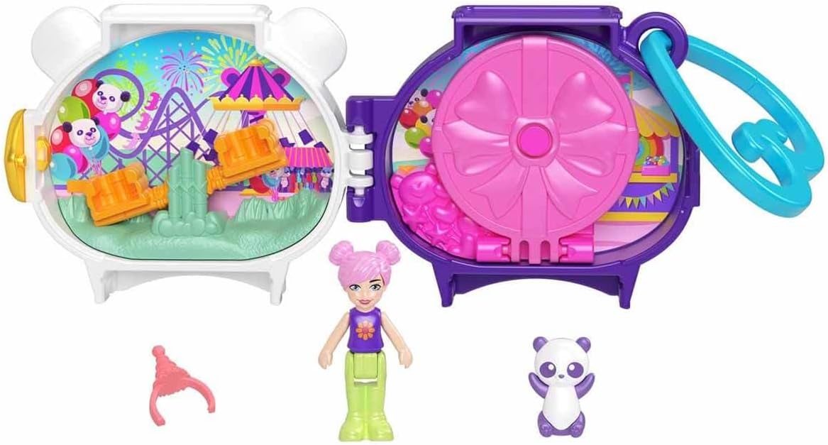 Mattel Polly Pocket Mini - Компактен комплект за игра с панди (HRD38)