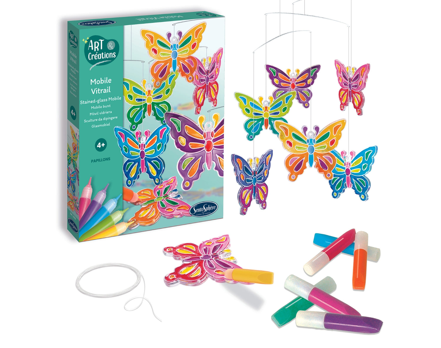 Висяща въртележка витраж Пеперуди