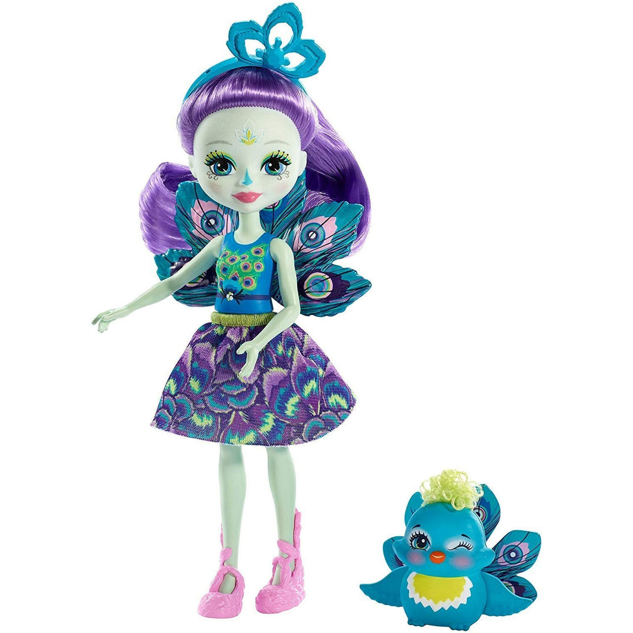 Mattel Enchantimals Мини кукла - Patter Peacock & Flap (FXM74)