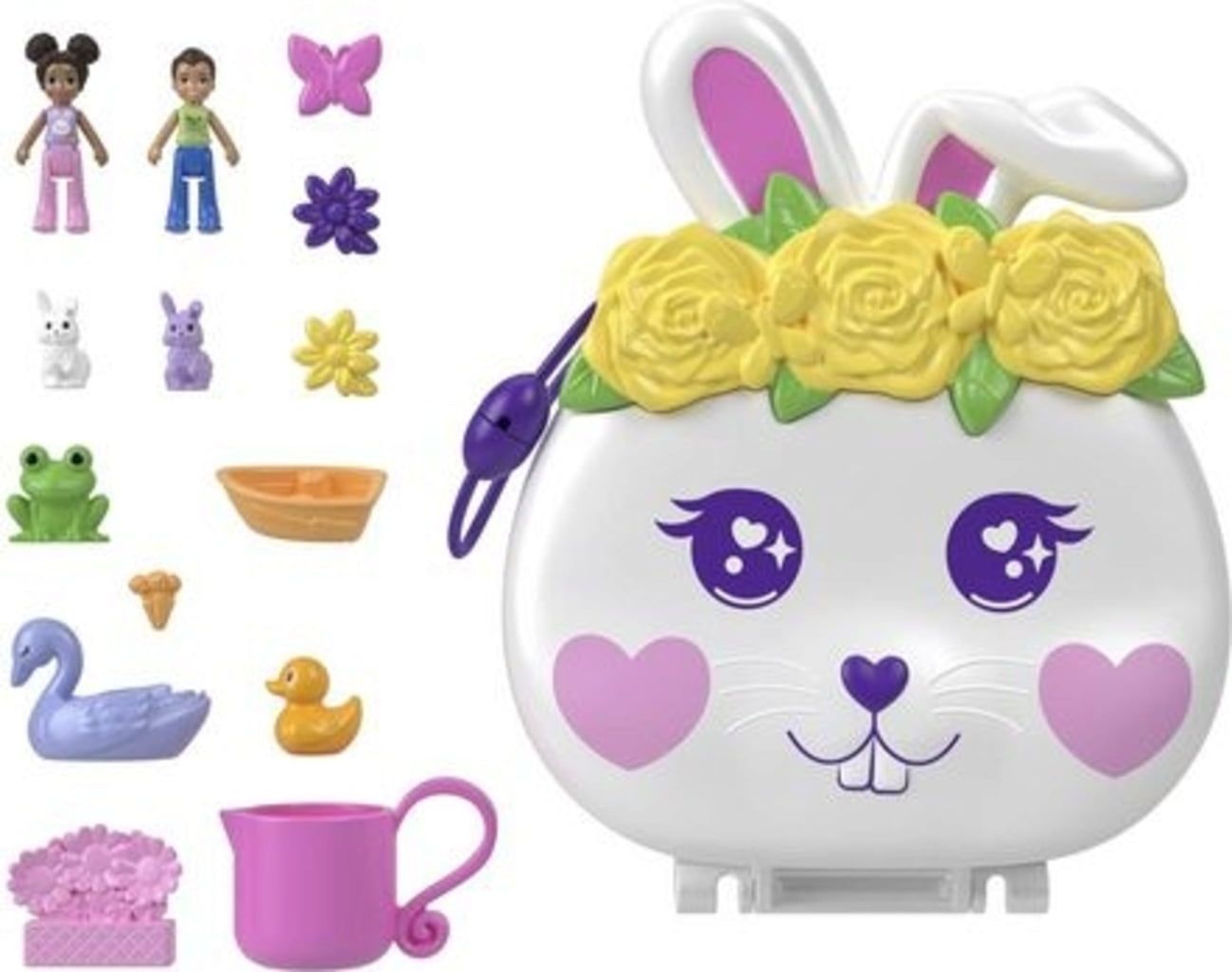 Mattel Polly Pocket: Цветна градина - Компакт с зайче (HKV36)