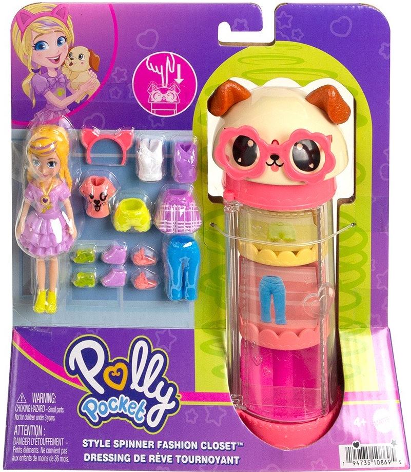 Mattel Polly Pocket - Гардероб за мода с куче (HKW06)