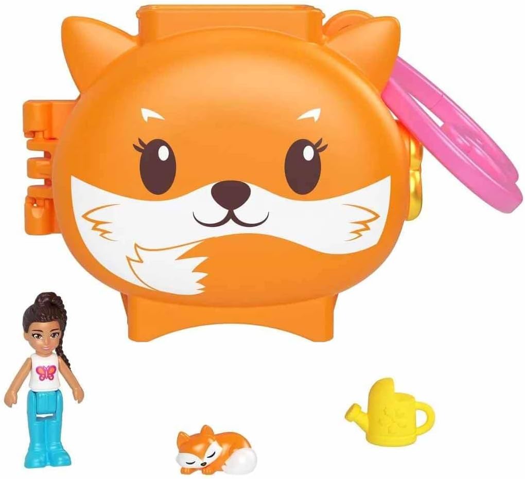 Mattel Polly Pocket Mini - Компактен комплект за игра с лисица (HRD39)