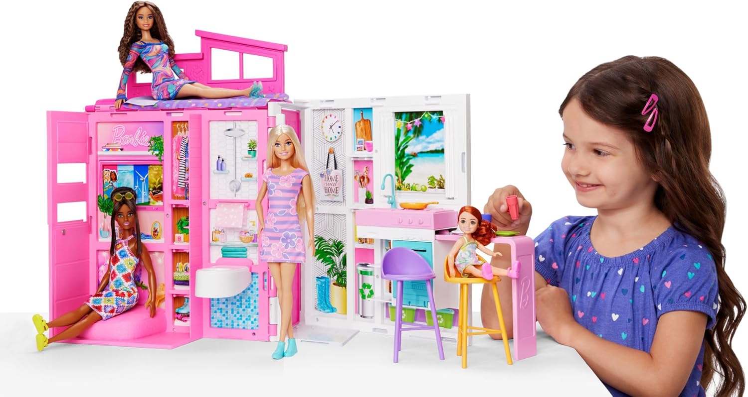 Barbie počitniška hiška z Barbie lutko (HRJ77)