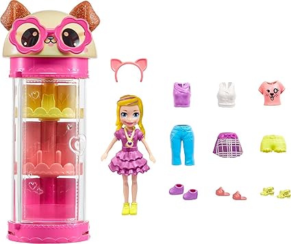 Mattel Polly Pocket - Гардероб за мода с куче (HKW06)