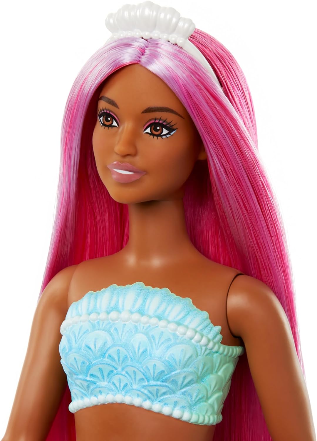 Mattel Barbie Dreamtopia: Оранжева морска русалка - Кукла с тъмен тен (HRR04)
