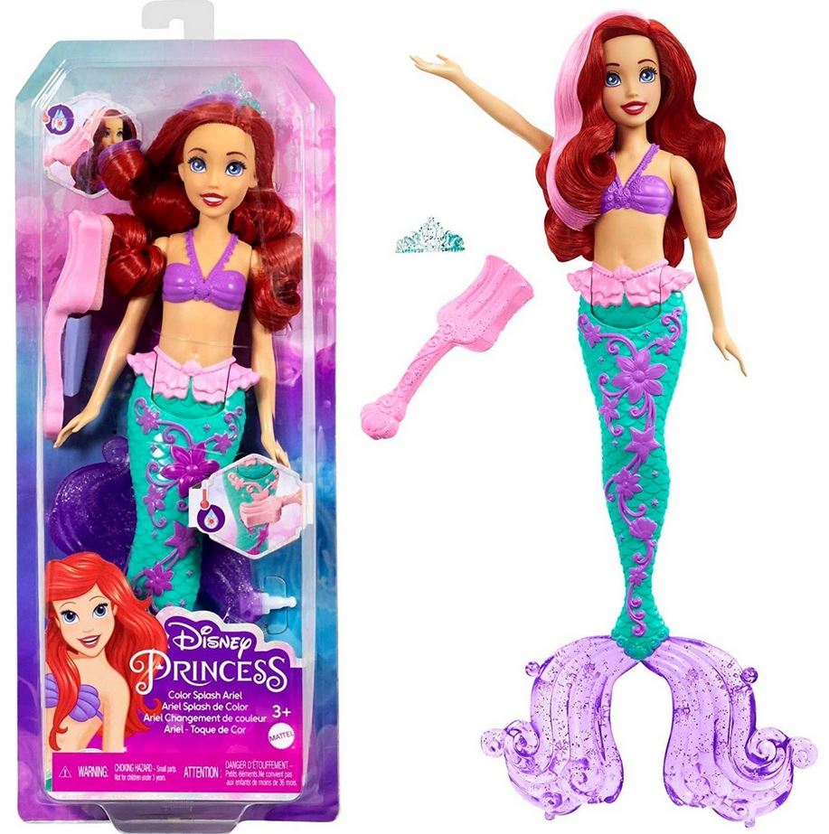 Mattel Disney Princess - Ариел морско момиче с цветен спрей (HLW00)