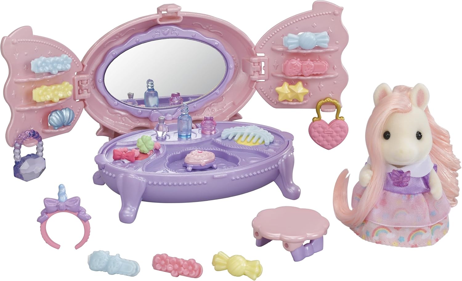 Sylvanian Families Ponyjeva komoda s toaletnim setom - Igralni komplet za hiško igro