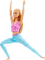 Mattel Barbie: Made to Move - Lepa lutka z blond lasmi, športno majico in hlačami, ki jih je mogoče odstraniti (HRH27)