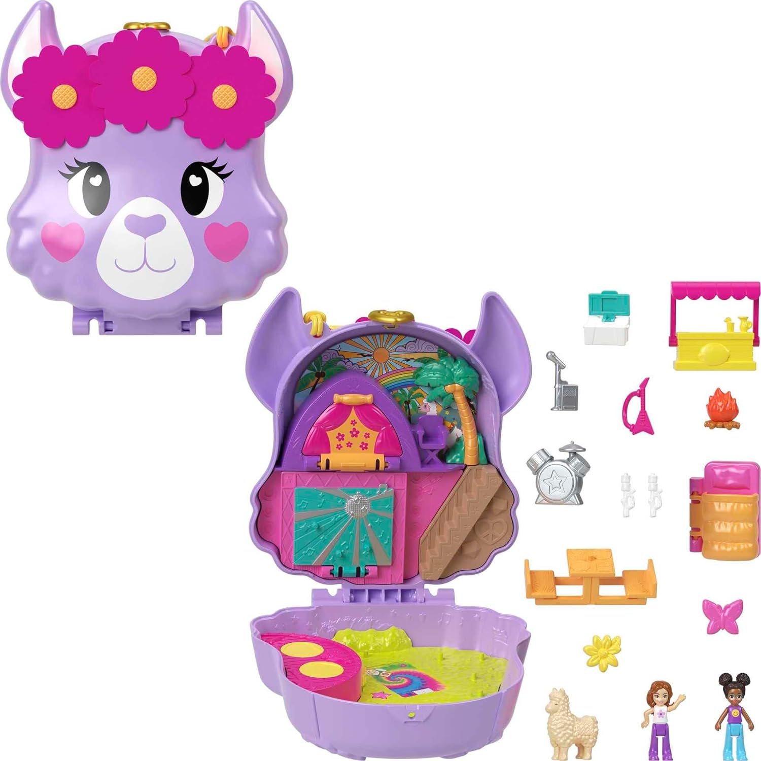 Mattel Polly Pocket - Къмпинг и лама (HKV33)