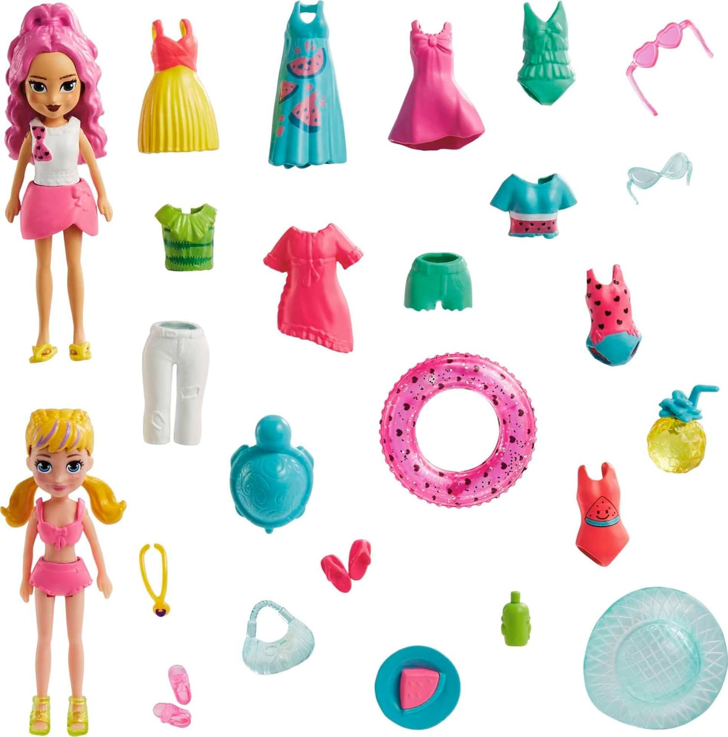 Mattel Polly Pocket - Моден комплект за парти в плодов басейн (HKV95)